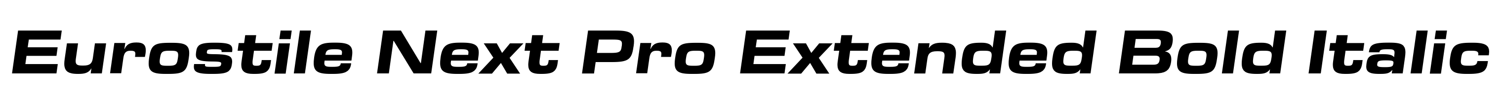 Eurostile Next Pro Extended Bold Italic